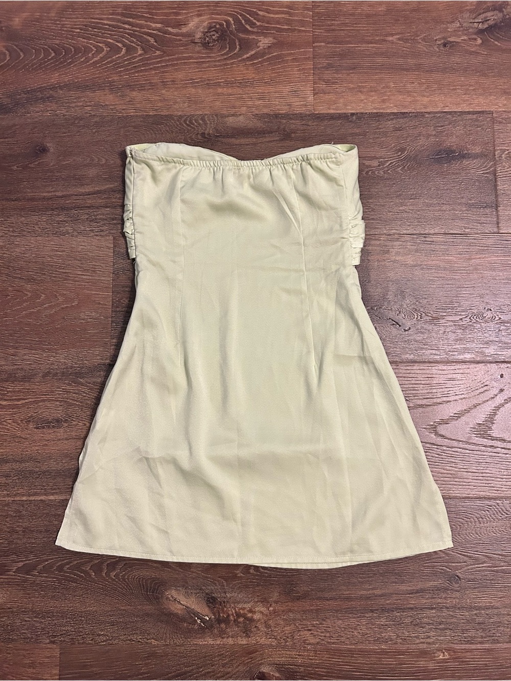 Princess Polly Irena Strapless Pastel Sage Twist Front Mini Dress - Picture 5 of 5